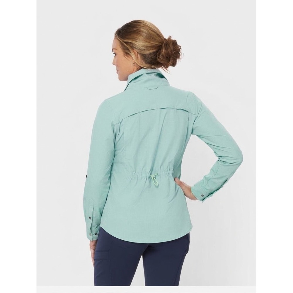 Duluth Trading Co Sol Survivor Sun Protection Shirt Jac Seafoam XS Outdoorsy - Picture 3 of 12